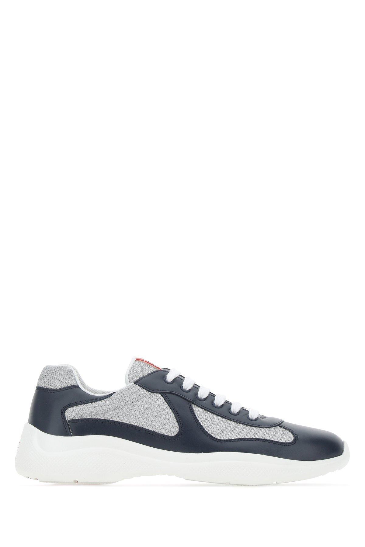 navy prada trainers