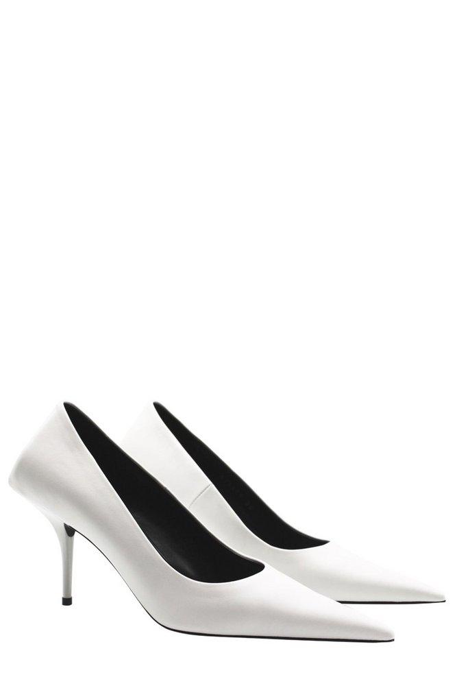 Balenciaga Square Knife Pointed Toe Pumps in White | Lyst
