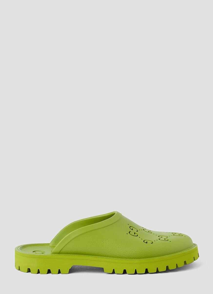 Gucci GG Perforated Slip-on Flats in Green for Men | Lyst