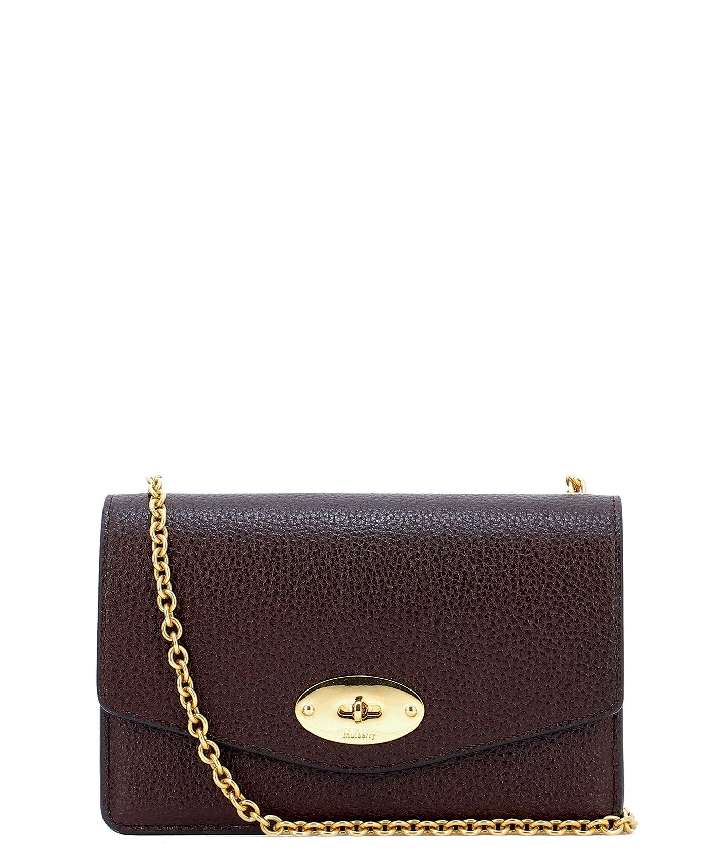 Mulberry Chain Strap Crossbody Bag in Brown