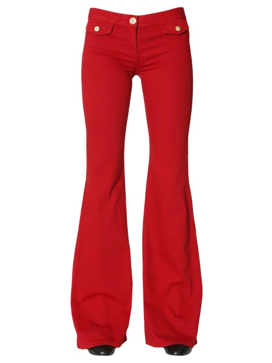 red flare pants