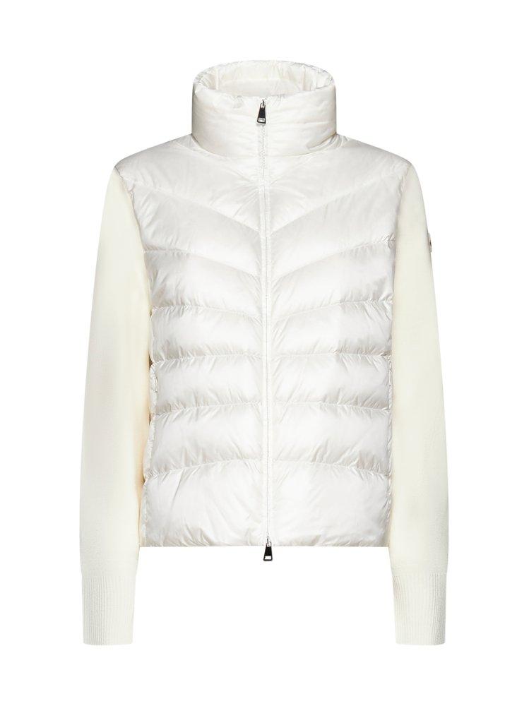 Moncler Hooded Padded Jacket in White | Lyst