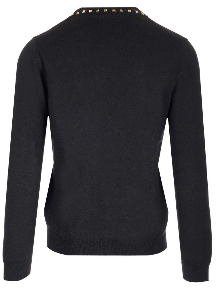 Valentino Rockstud virgin-wool jumper - Black
