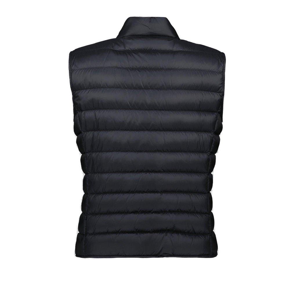 【関税＆送料込み】Moncler Liane Mock Neck Logo Patch Down Moncler Liane logo-patch Vest | Blue | FARFETCH JO