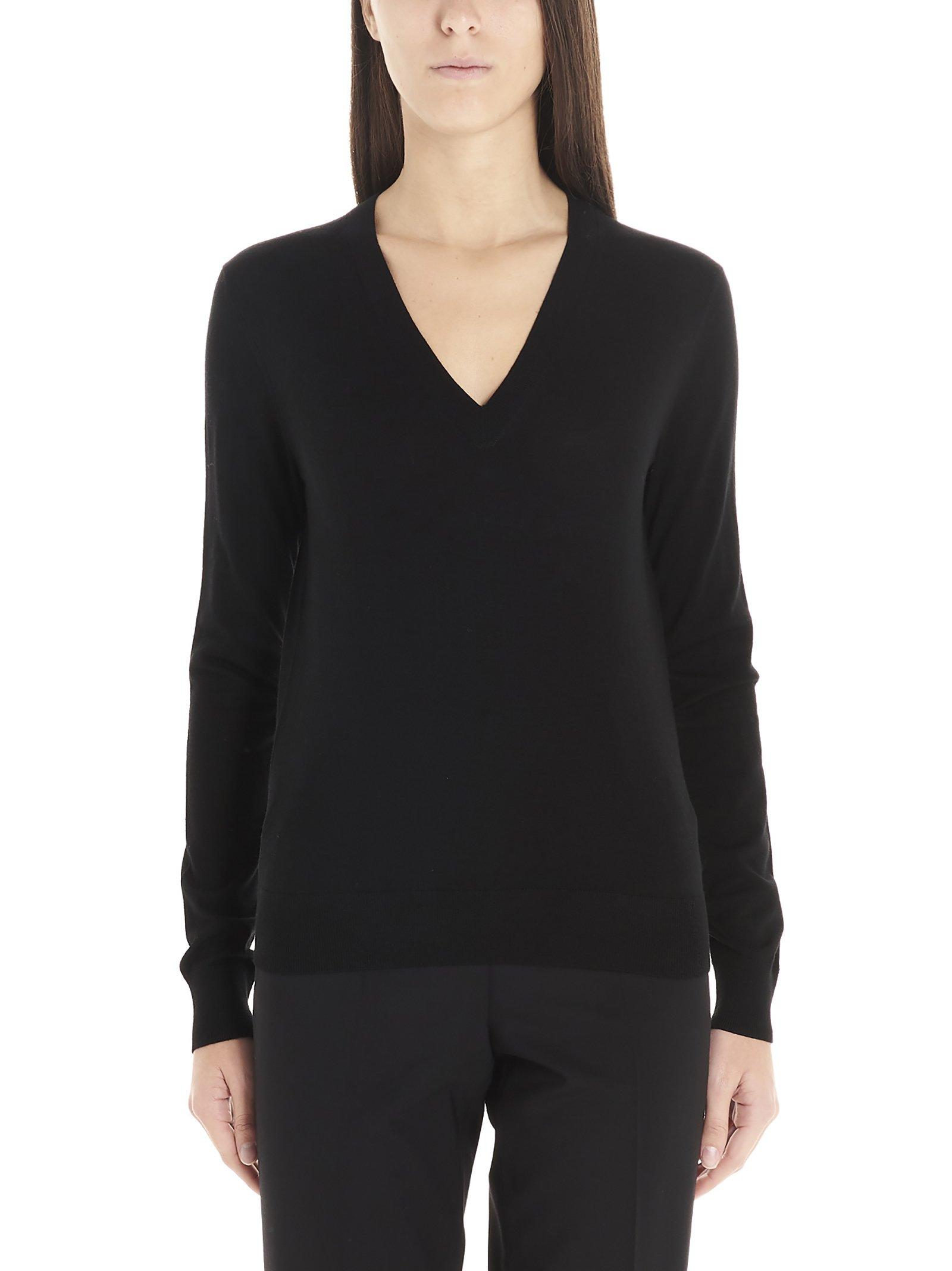 Theory Wool Vneck Sweater in Black Lyst