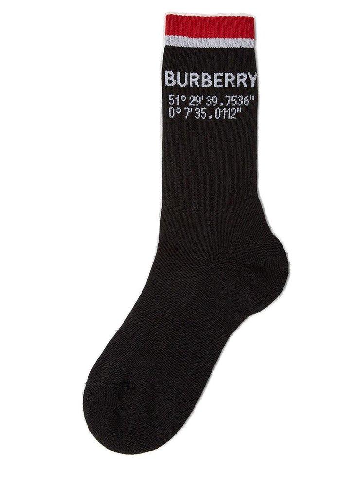 tijdelijk Resoneer Augment Burberry Logo Detailed Knit Socks in Black for Men | Lyst