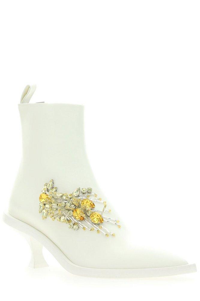 Jil Sander Embellished Ankle Boots in White Lyst