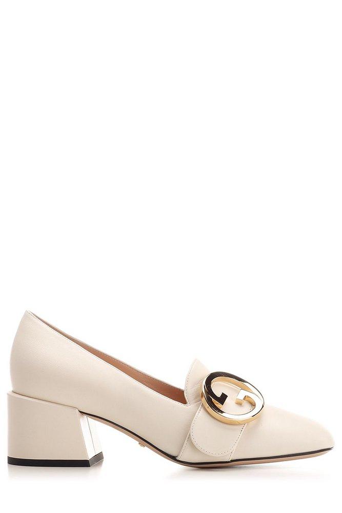 Gucci Blonde Mid-heel Pumps in Natural | Lyst