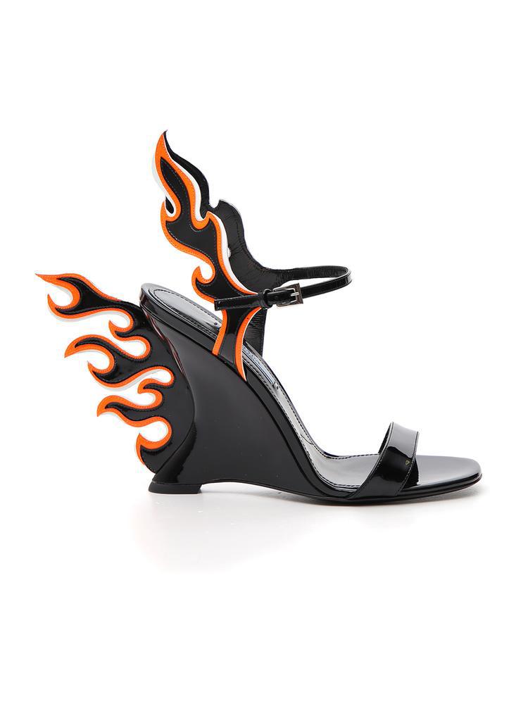 prada flame wedge sandals