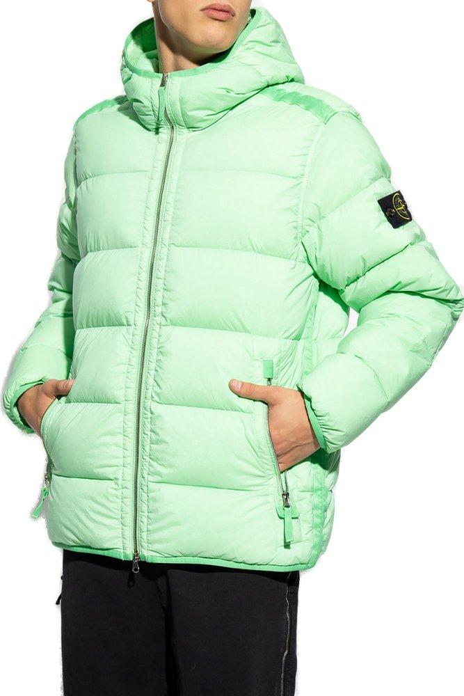 Stone island hotsell green down jacket
