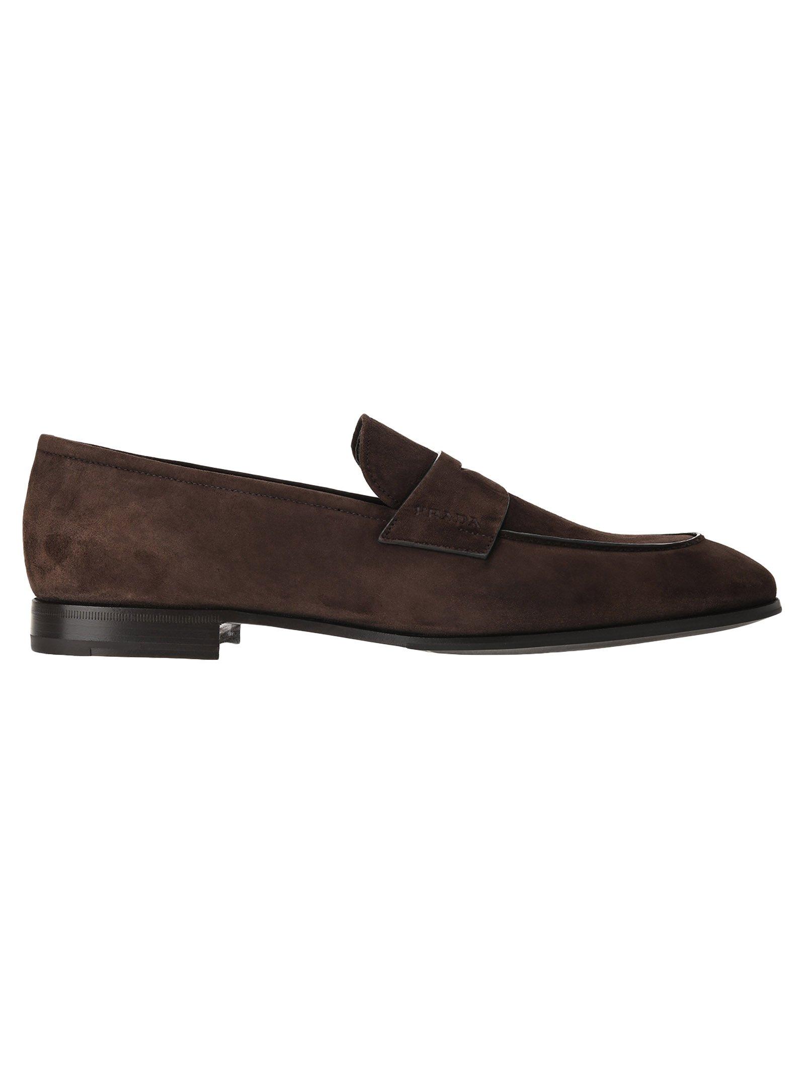prada penny loafer brown