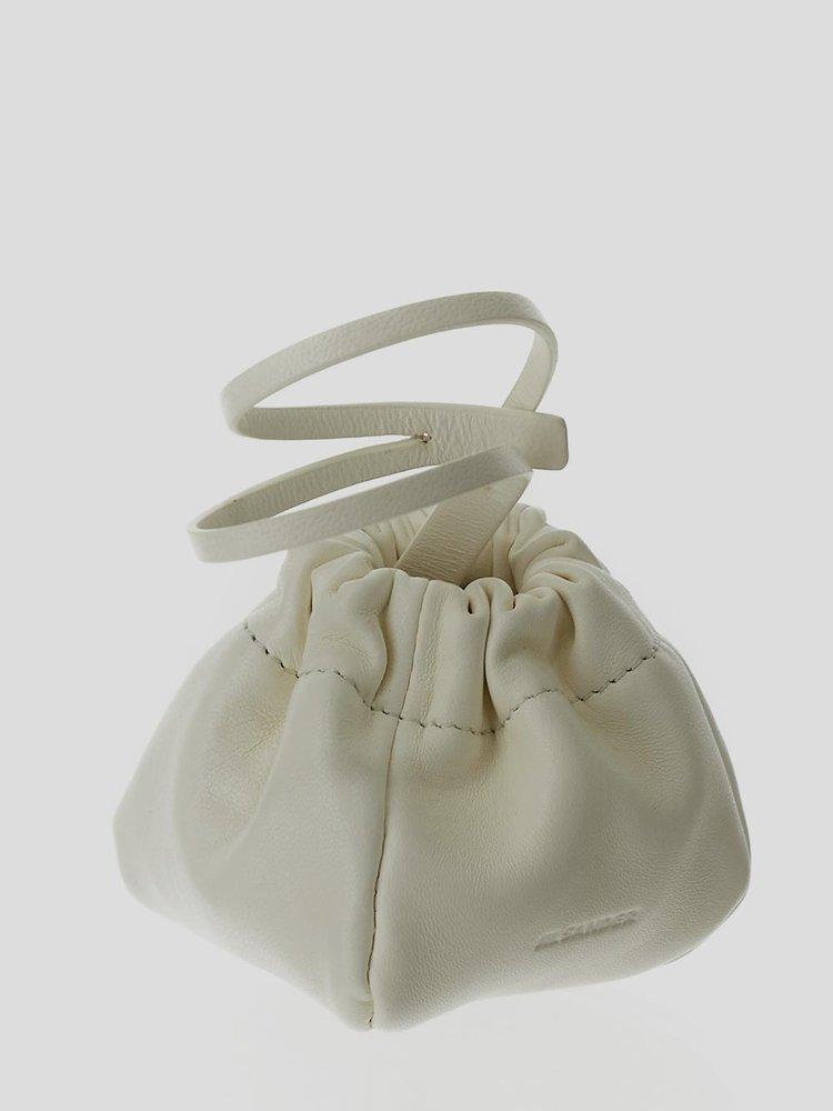 Jil Sander Logo Detailed Clutch Bag in White Lyst