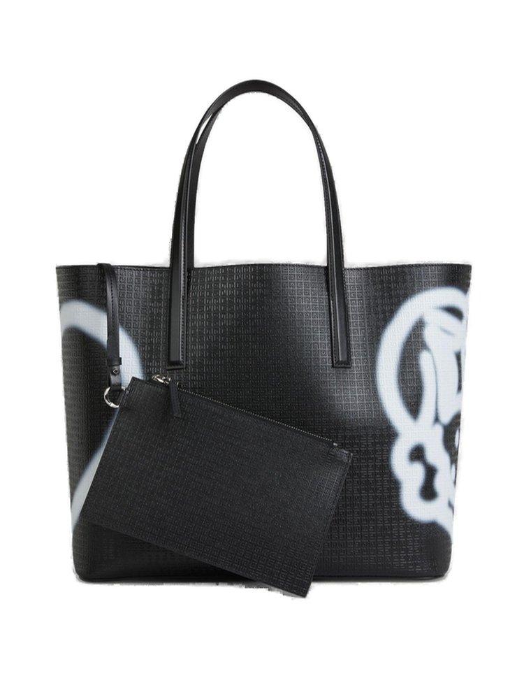 Givenchy Black Polka Dot Coated Canvas Shoulder Tote Bag – Sellier