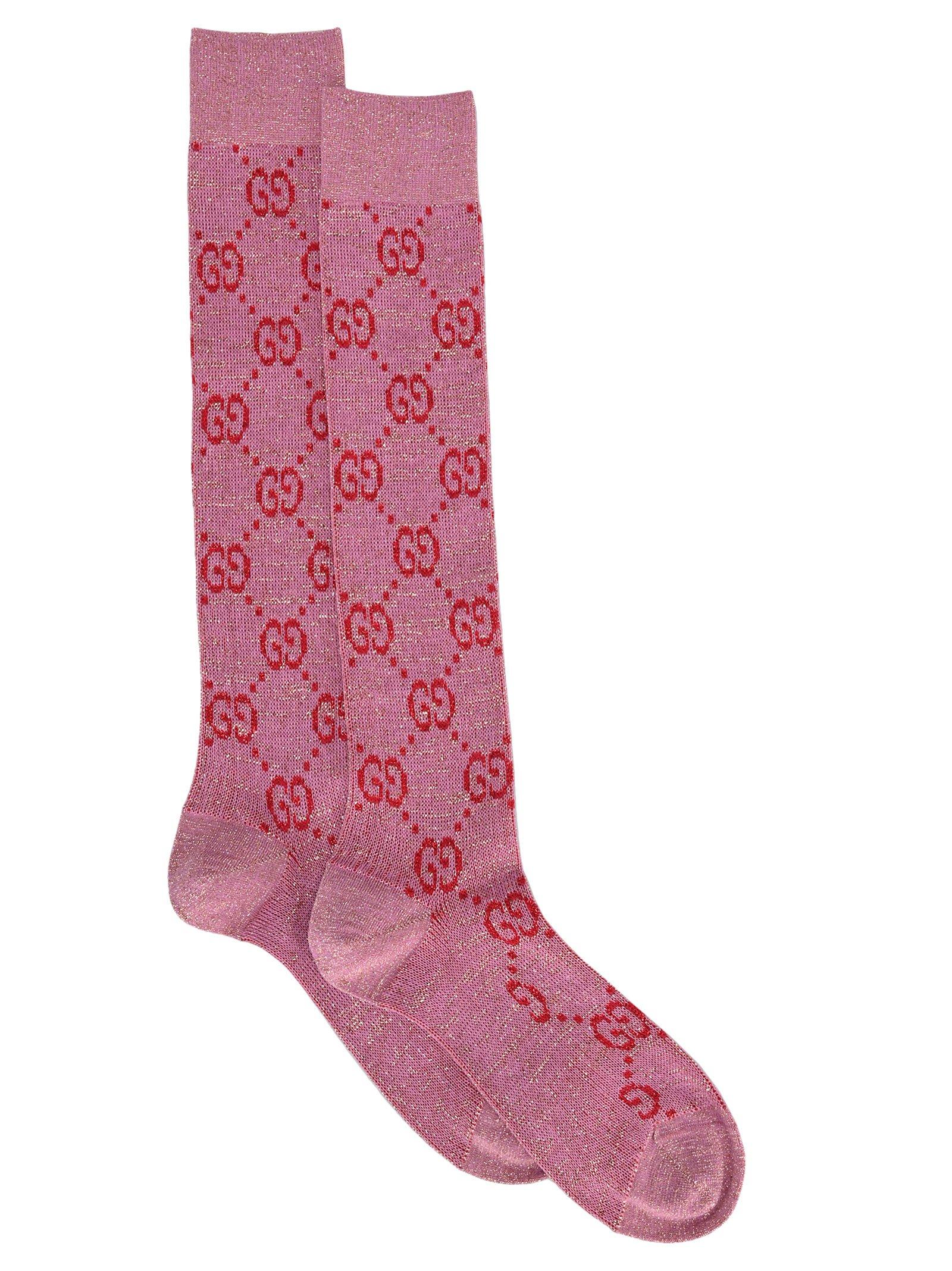 Gucci Cotton GG Signature Socks in Pink - Lyst