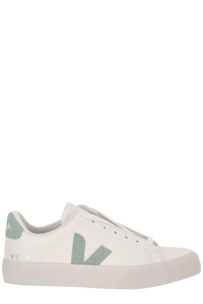 Veja Campo Logo Detailed Lace-up Sneakers in White | Lyst