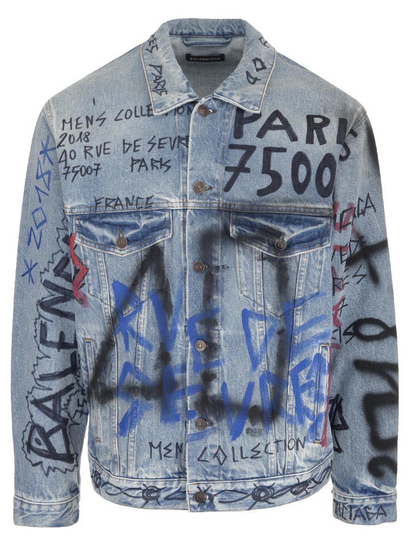balenciaga graffiti denim jacket