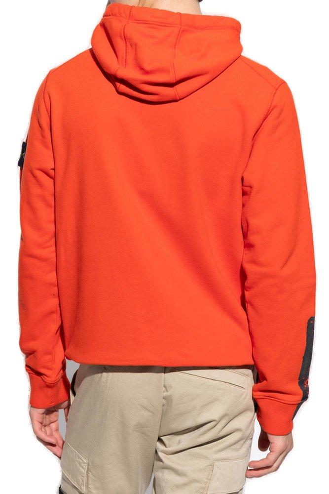 Stone Island Hoodie With Logo in Orange for Men | Lyst