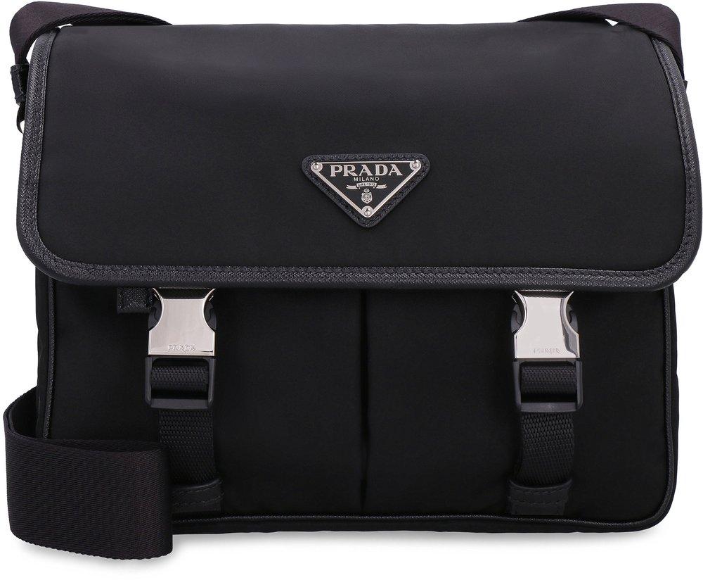 Prada Re-nylon Messenger Bag in Black for Men | Lyst