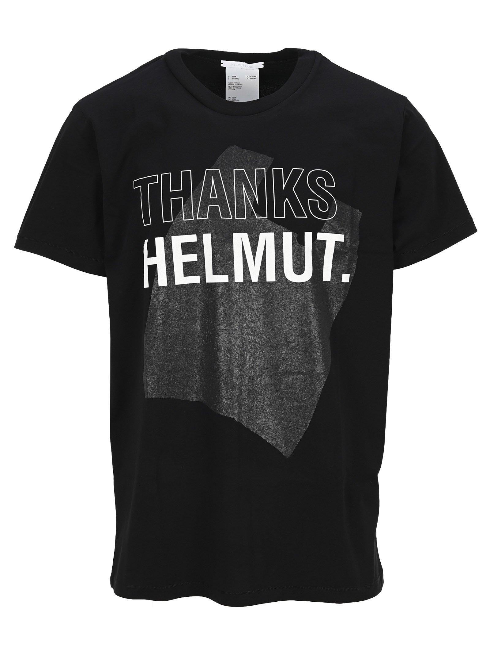 Raffinaderi Græder Almindeligt Helmut Lang Thanks Helmut Print T-shirt in Black for Men | Lyst