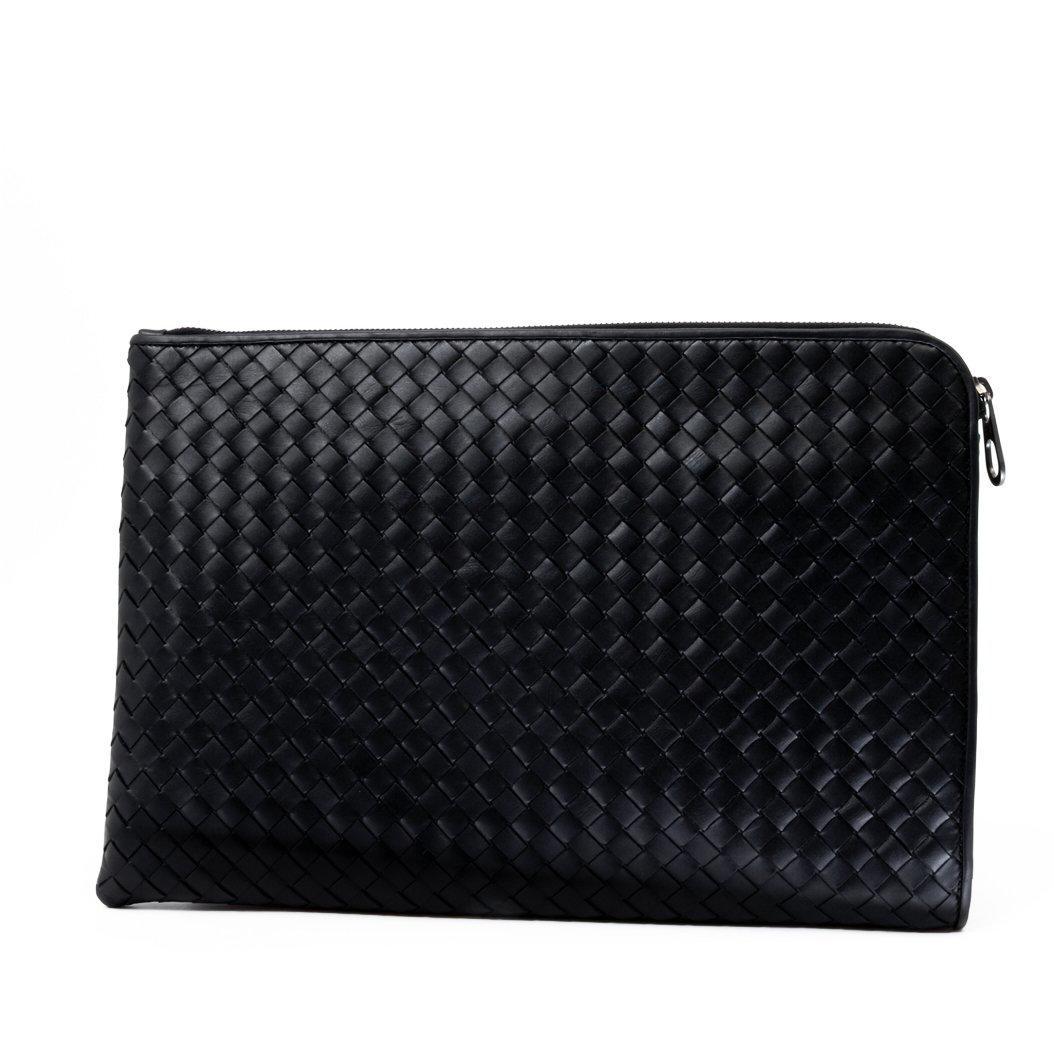 Bottega Veneta Woven Leather Clutch Bag in Black for Men - Lyst