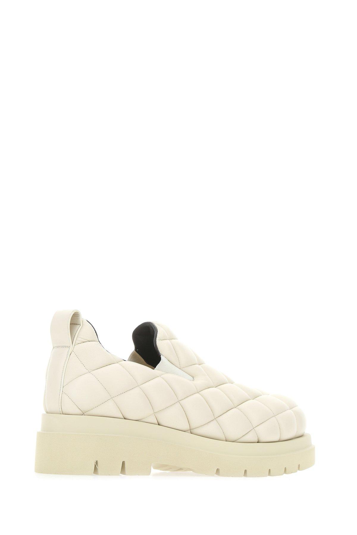 Bottega Quilted Slip On Shoes in White for Men | Lyst