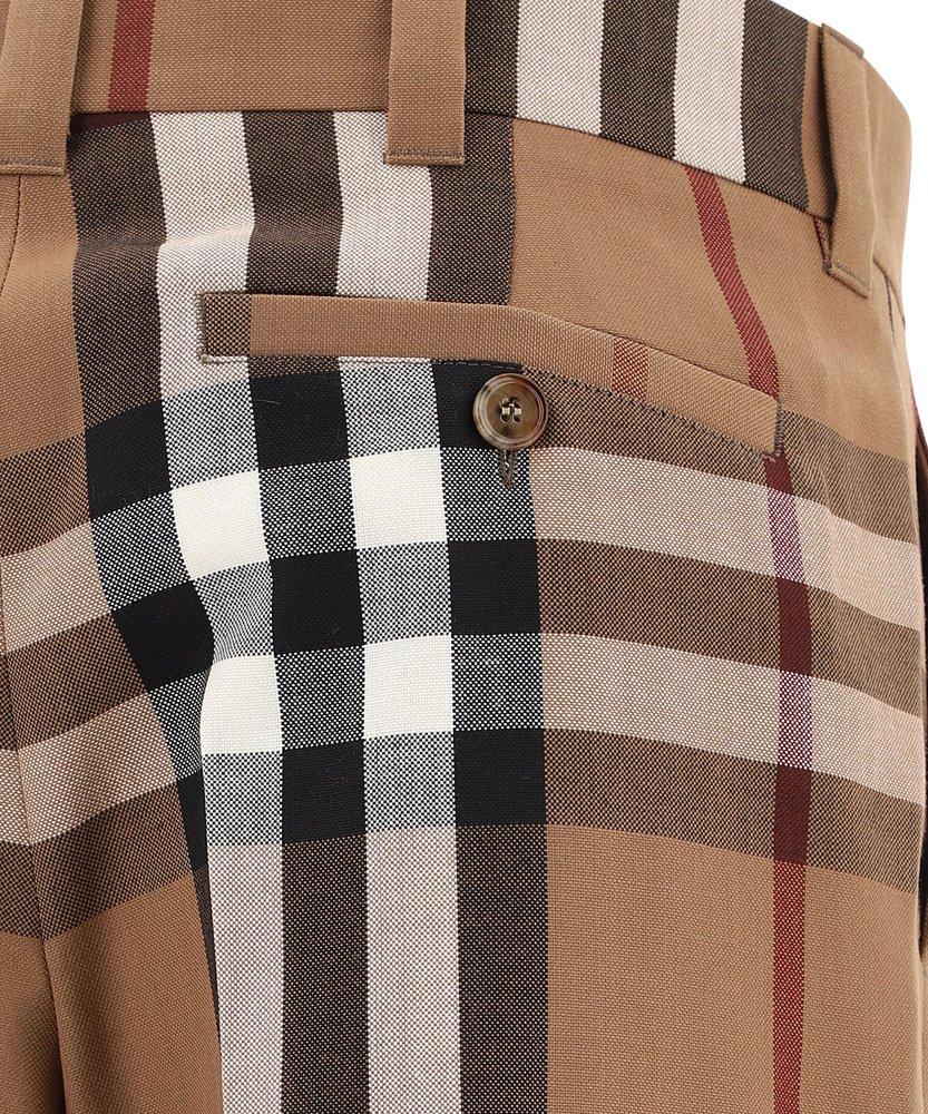 Burberry Wool House Check Tailored Trousers for Men | Lyst