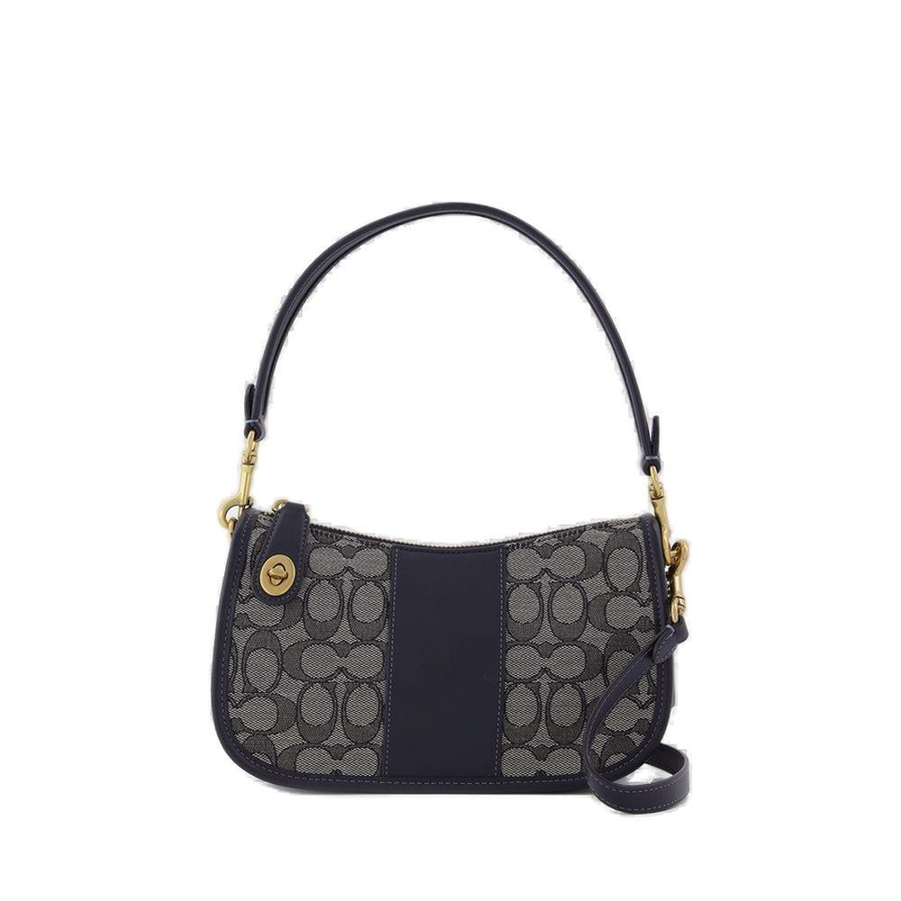 COACH Swinger Signature Jacquard Shoulder Bag in Black Lyst