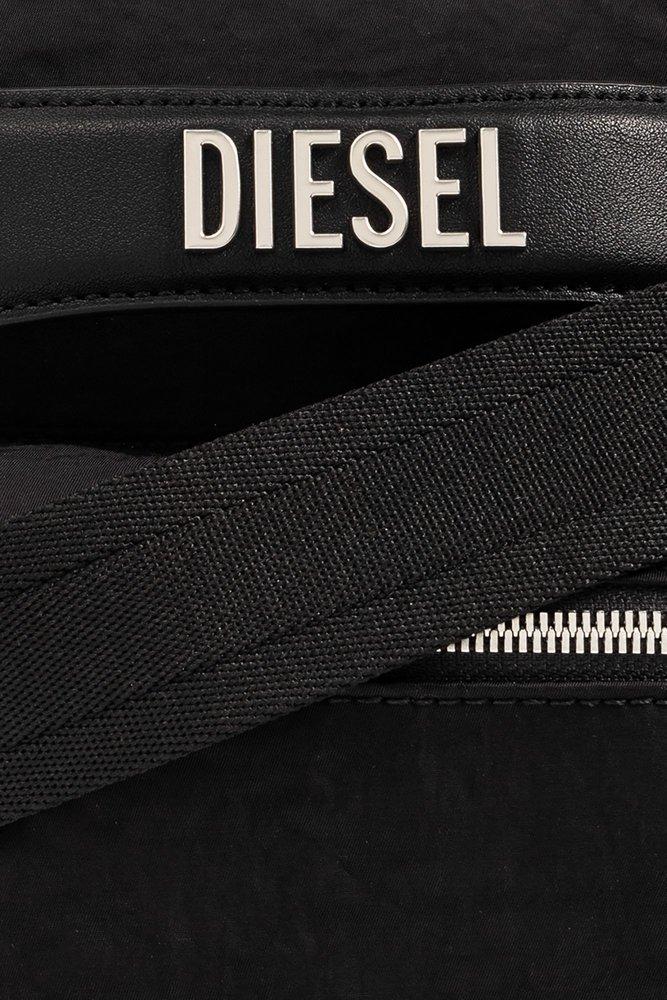 Diesel logo-plaque tote bag - Black