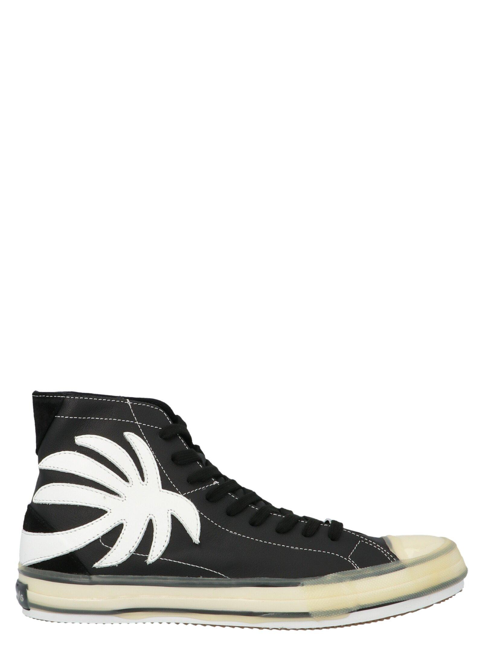 palm angels black logo vulcanized sneakers