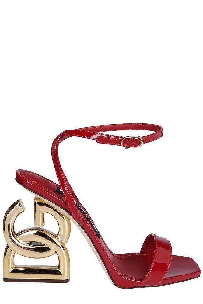 Dolce Gabbana Keira Logo Heel Sandals in Red Lyst Canada