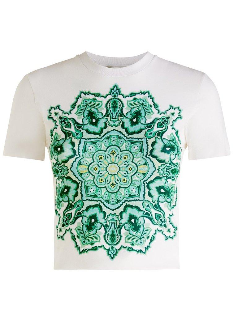 Etro Mandala Printed Crewneck T-shirt in Green | Lyst
