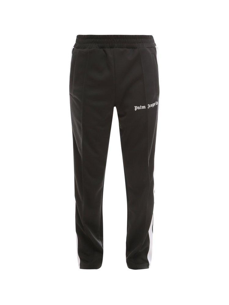 Palm Angels Logo Printed Side Striped Track Pants in Black for Men | Lyst