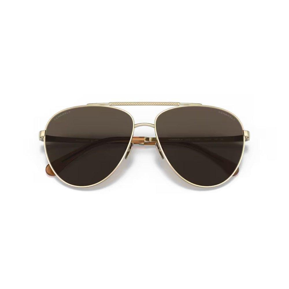Chanel Pilot Frame Sunglasses in Brown
