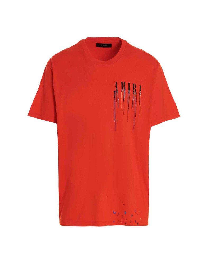 Vintage Amiri Dripping Paint T-shirts Amiri Unisex Tee Shirt