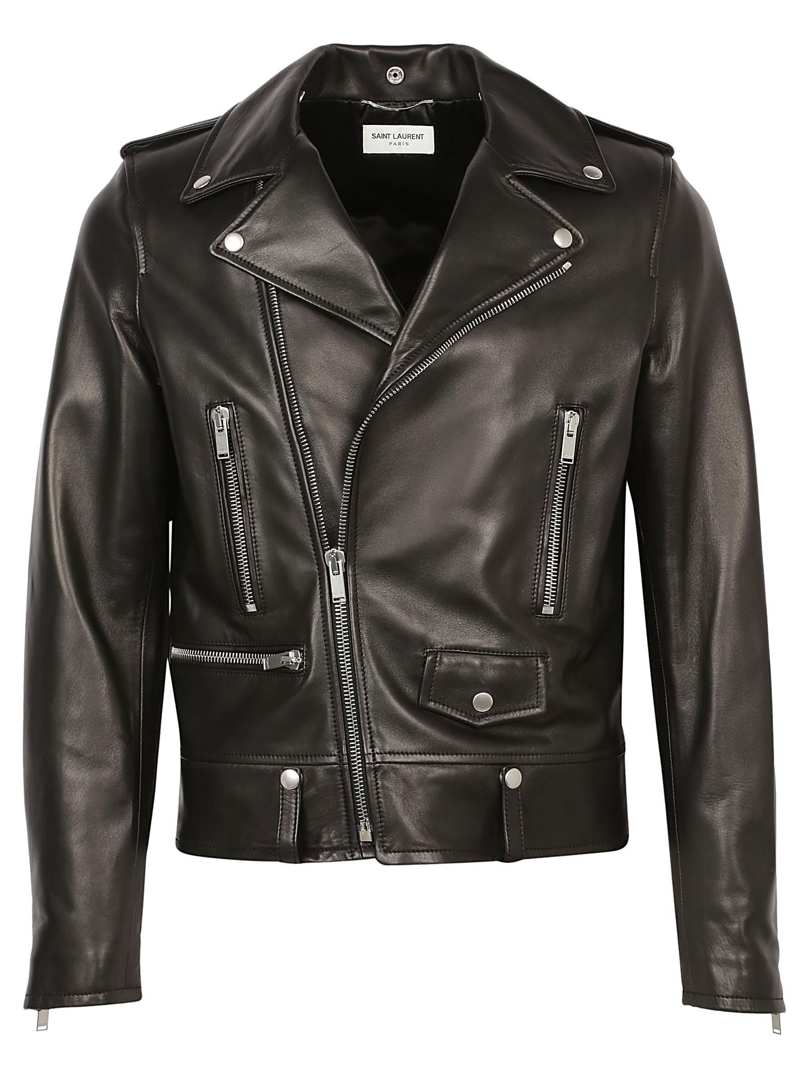 Saint Laurent Leather Classic Motorcycle Jacket in Black for Men - Lyst