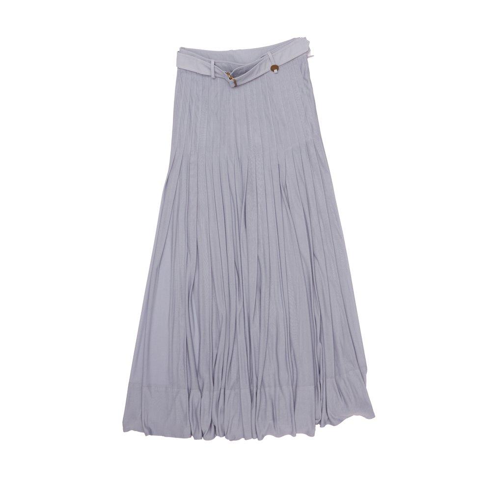 【BURBERRY】最新作★Pleated Crepe Jersey マキシ スカート プリーツ クレープジャージー マキシスカート (ゲール
