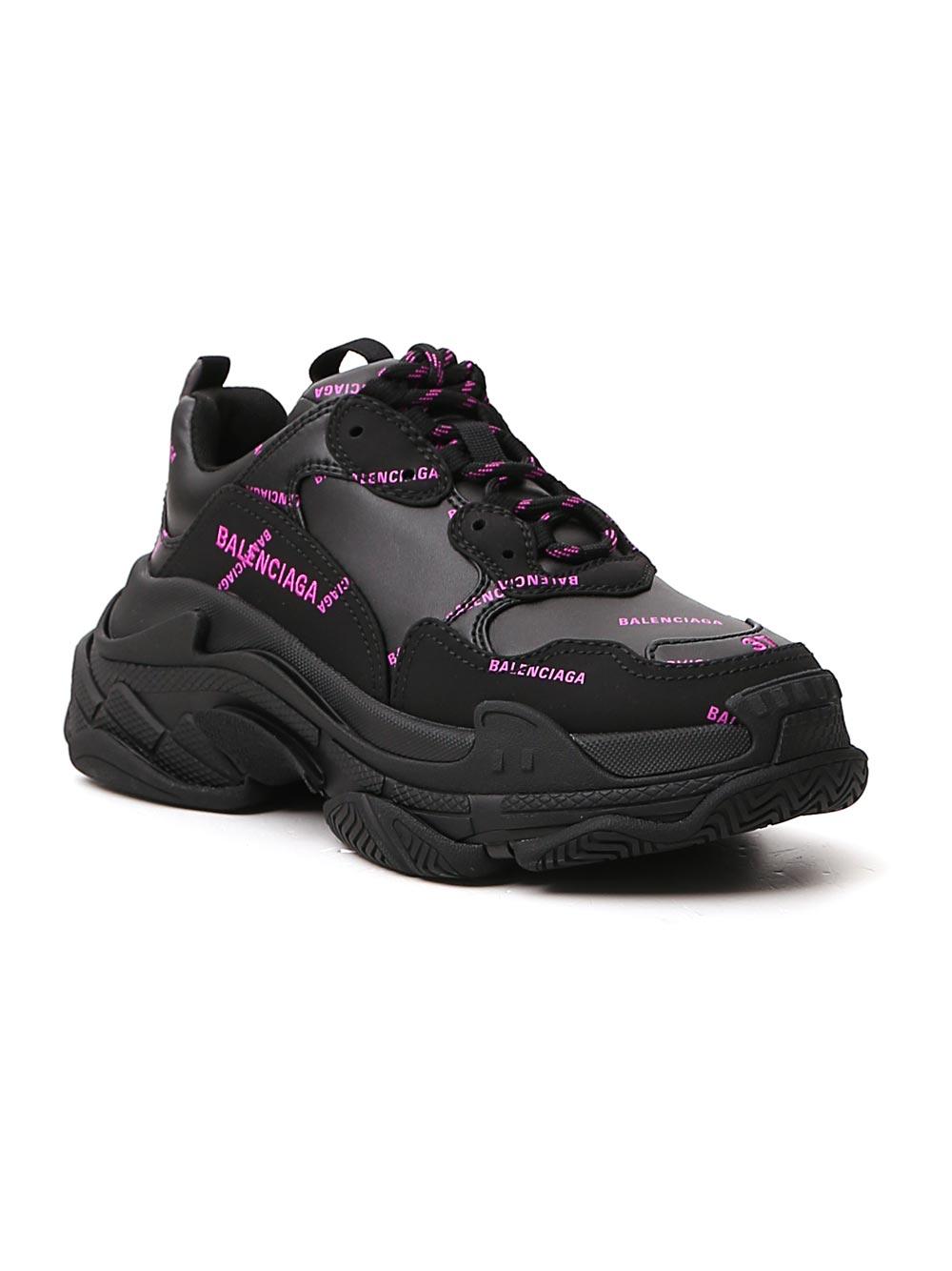 balenciaga triple s black and pink