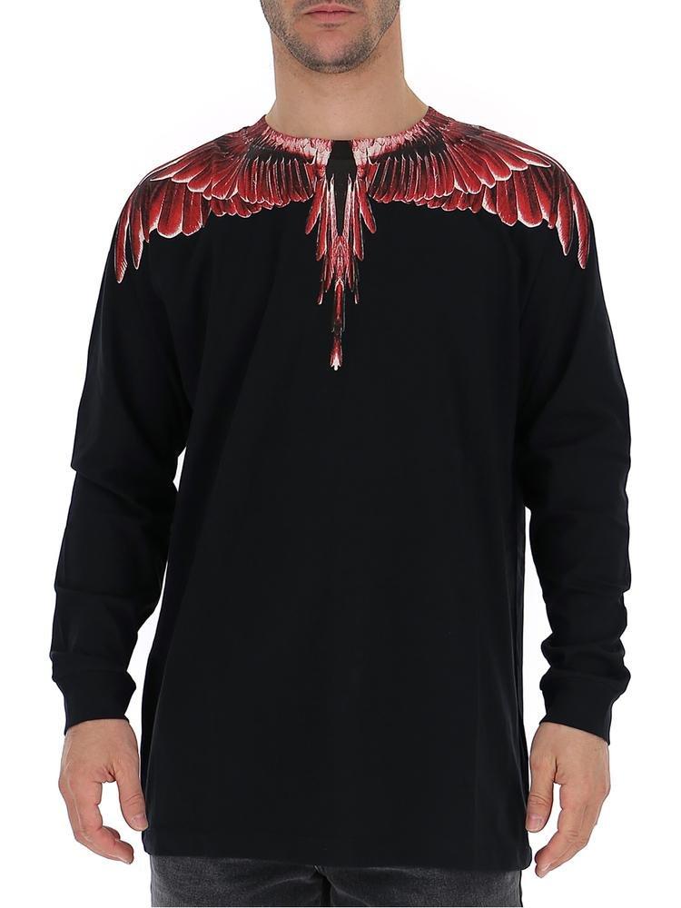 Marcelo Burlon Wings Print Long-sleeve Shirt in Black for Men | Lyst