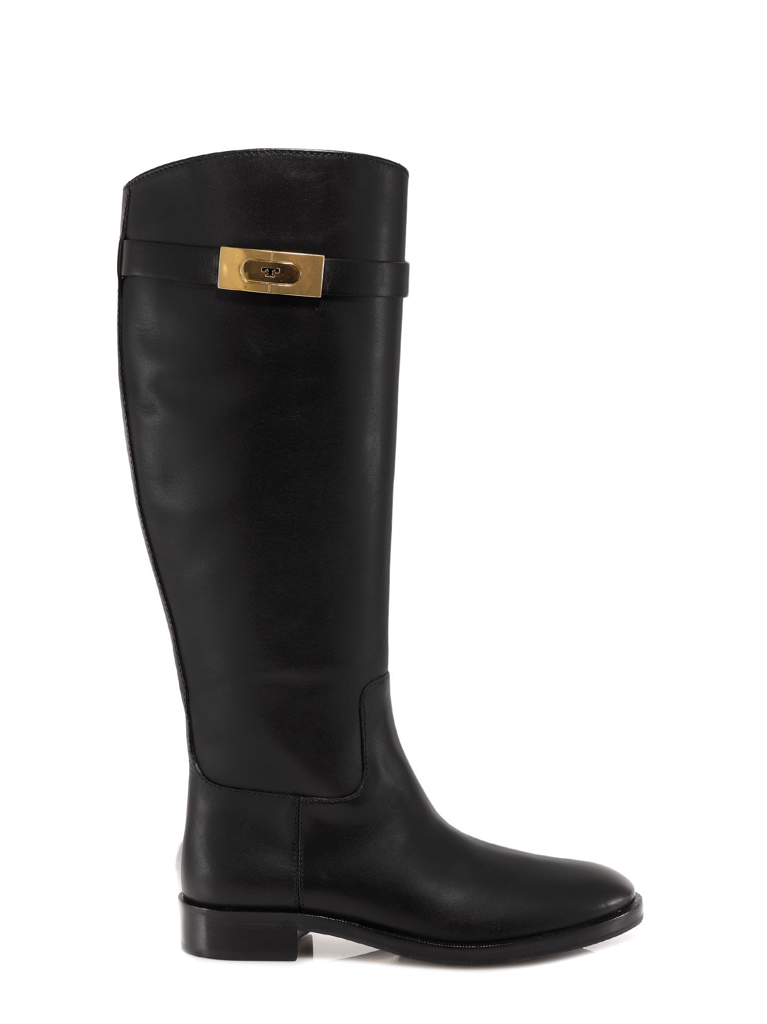 tory burch black riding boot