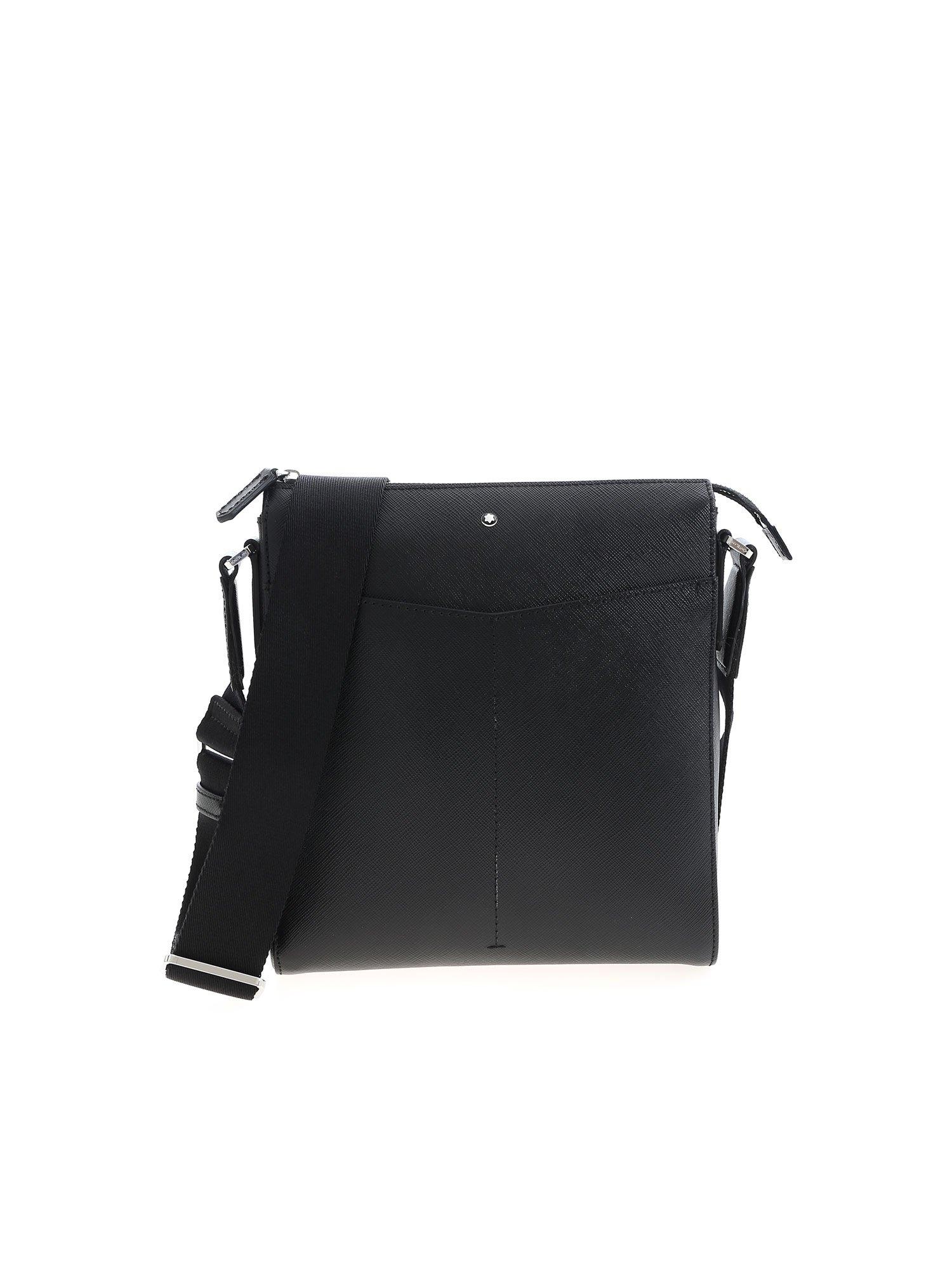 Black Leather Envelope Crossbody Bag Black Leather Messenger 