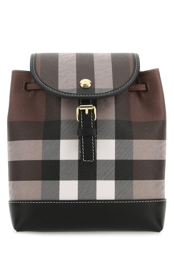 Burberry Checked Micro Backpack in Brown | Lyst