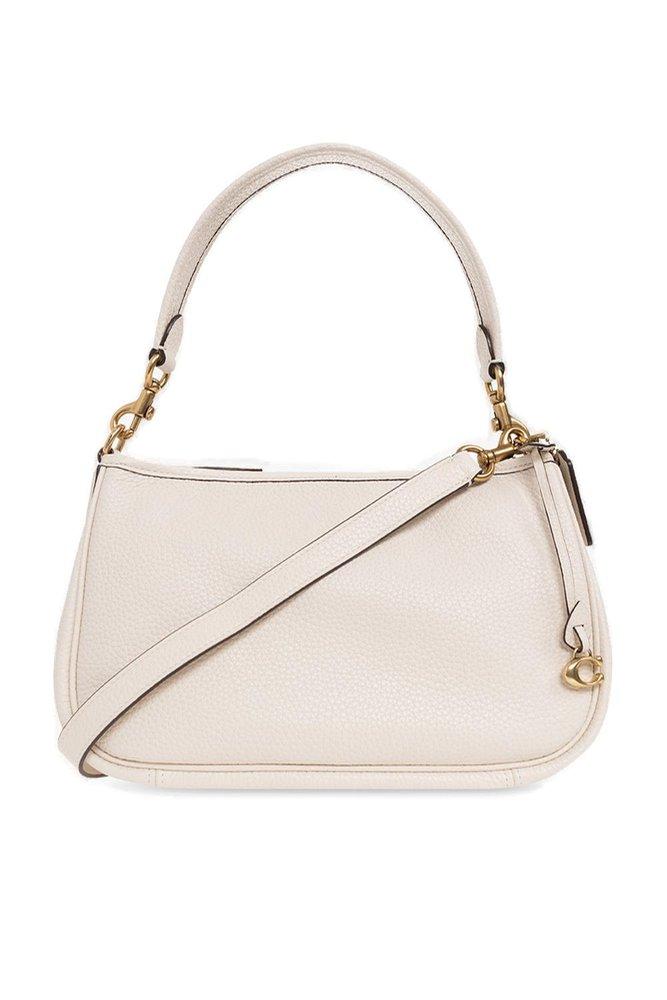 COACH Silver Metal Cary Pebble Leather Shoulder Crossbody Bag