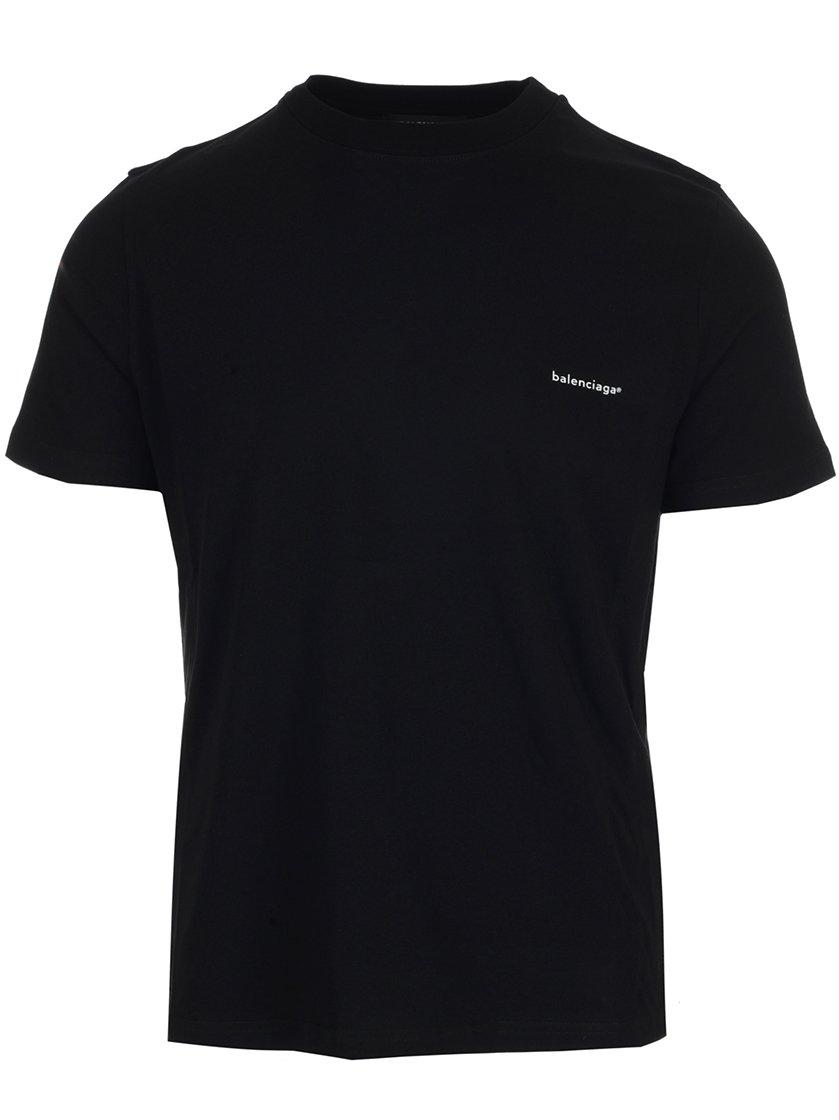 Balenciaga Cotton Logo Printed Slim Fit T-shirt in Black for Men | Lyst