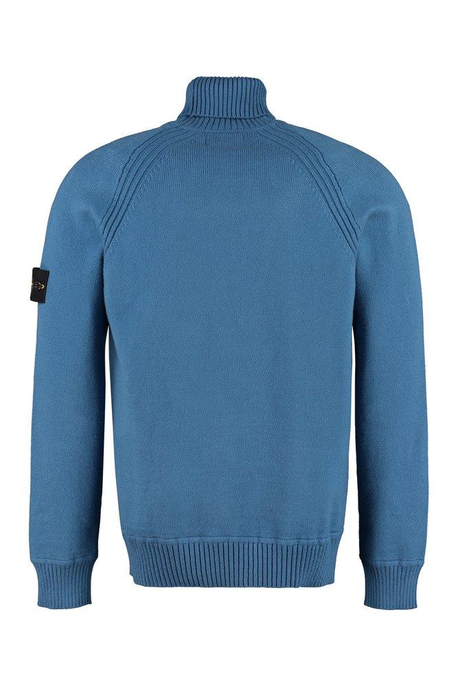 Stone Island Cotton Turtleneck Knitted Jumper in Blue for Men | Lyst
