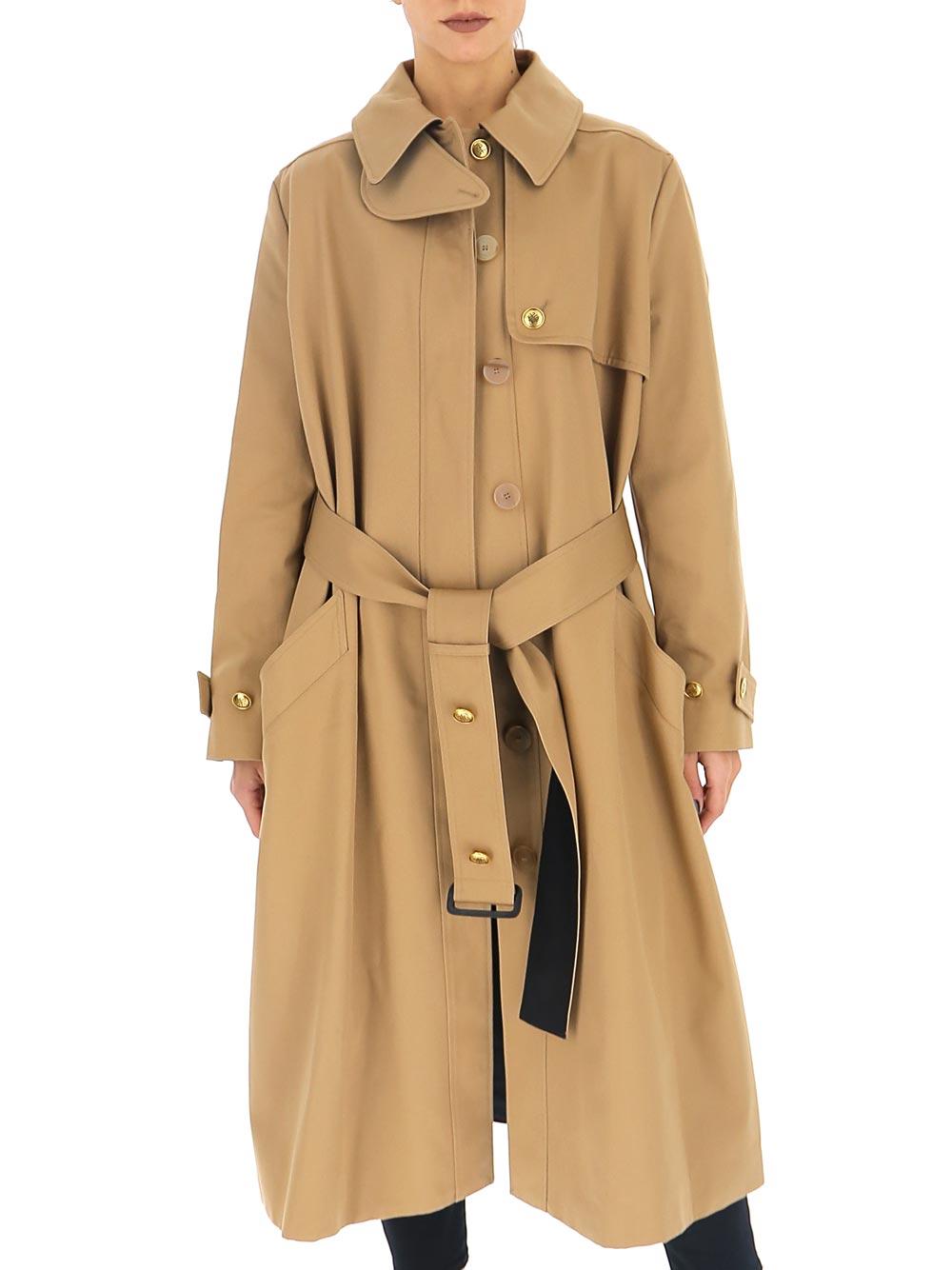 Givenchy Contrast Stripe Belted Trench Coat in Natural | Lyst