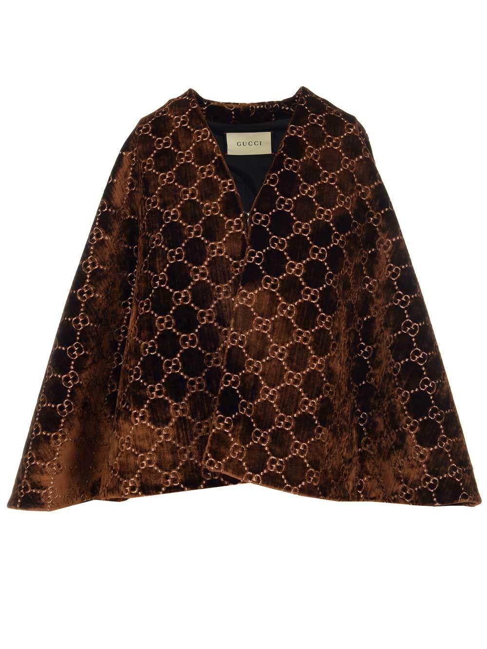 Gucci GG Velvet Cape in Brown - Save 46% - Lyst