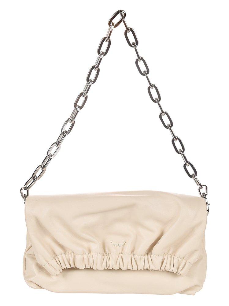 Zadig & Voltaire Rockyssime Chained Shoulder Bag in White | Lyst