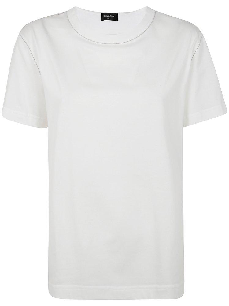 Tシャツ・カットソー FABIANA FILIPPI Filo Diamante T-shirt White FABIANA FILIPPI Filo Diamante-Trim Jersey T-Shirt | Neiman