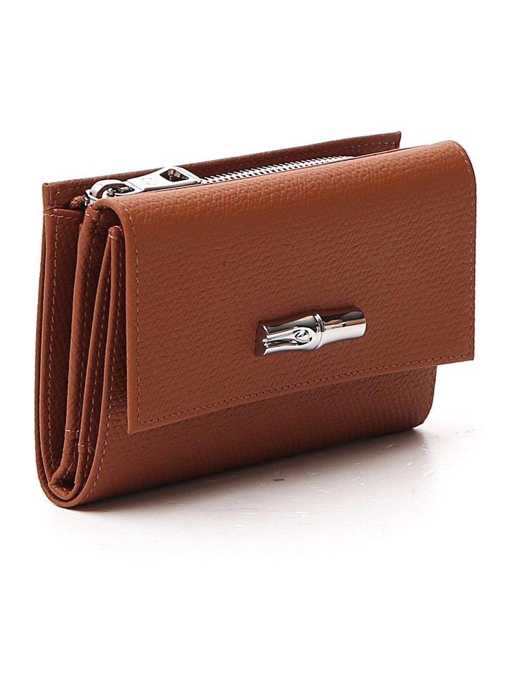 Longchamp Roseau Zipped Compact Wallet in Natural