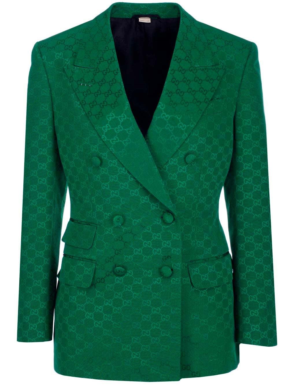 Gucci Emerald Green Gg Blazer